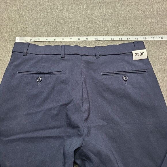 Tommy Hilfiger Pants Mens 32x32 Navy Blue Straight Fit Dress Slacks Stretch - Picture 8 of 9